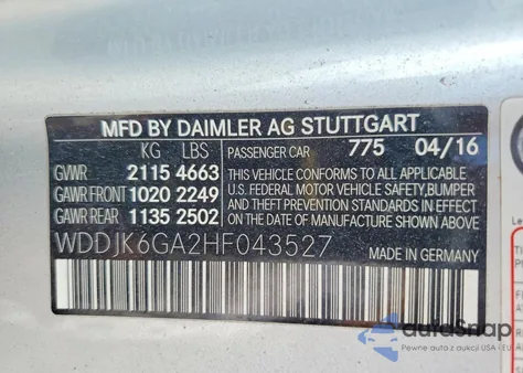 2017 Mercedes-Benz Sl 450 z USA, uszkodzony, nr VIN WDDJK6GA2HF043527